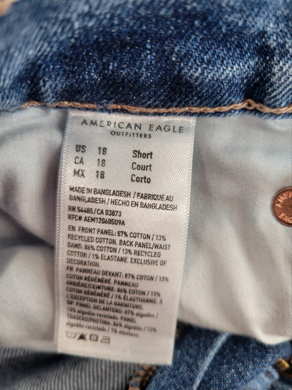 American Eagle Outfitters Stringo Light Wash Womens Relaxed Jeans Size 18 - Picture 6 of 6